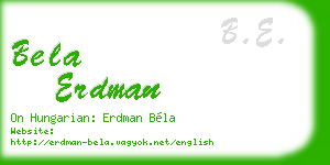 bela erdman business card